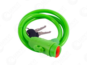 Замок велосипедный НОРА №33 (размер ф10х1000мм) (зеленый) по оптовым ценам в Беларуси