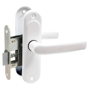 Защелка дверная Птимаш ЗЩ1.45 белая по оптовым ценам в Беларуси