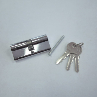 Цилиндр для замка врезного Consul, L=45+45 мм (ключ/ключ), 3 ключа, латунь, покрытие хром