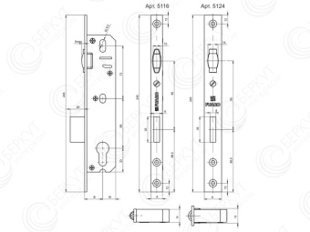 Корпус узкопрофильного замка с роликом 5124-25 CP (хром) чертеж.jpg